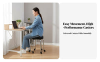 With casters Armless Caster Chair Multi-Purpose Armless Rolling Chair 360-Degree rotate Indoor Seating Lowsupport for Students, Office Workers, Adults, Dormitory, Study Room, Bedroom, Small Spaces