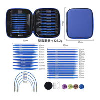 Interchangeable Circular Knitting Set Aluminum Knitting with Cables Zippered Portable for Knitters