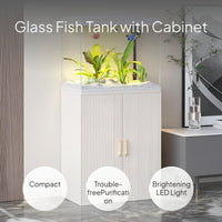 Glass Fishbowl with LED Lighting and Quiet Pump, Home Decor