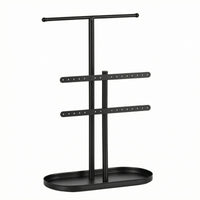 Open Frame Jewelry Display Stand Perforated Metal Jewelry Organizer Minimalist Necklace Holder Tray Base