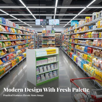 Supermarket Island Shelf Adjustable Shelves Double-Sided Display Shelf Heavy-Duty Double Sided Display Rack for Store Owners, Supermarkets, Pharmacies