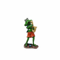 Frog Band Statue Cartoon Style Musical Frog Figurine Hand Painted House Decoration for Desktop