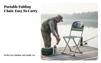 Foldable Foldaway Stool with spinerest Lightweight Folding Chair space-saving Design Portable Seat long-Finaling for Anglers, Seniors, Fishing, Outdoors, Camping, Picnics