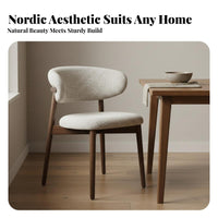 Comfortable Upholstery Nordic Design Side Chair Sturdy Construction Textile Side Chair with Wood Legs High-Density Foam Cushion Indoor Seating Ergonomic Backrest for Homeowners, Restaurant Owners, Interior Design Enthusiasts, Cafe, Living Room