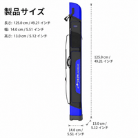Rod Case, Fishing Rod Storage Case, Hard Shell, Two-Layer Structure, Water-Repellent, PVC Reinforced, Fishing Bag