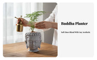 Buddha Head Planter Realistic Stone Finish Buddha Face Flower Pot Tranquil Head Planter Peaceful Detail Tranquil Garden Pot