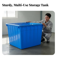 Large Water Tank Food Grade Aquaculture Fish Farming Tub Sturdy Heavy-Duty Storage Bin for Aquaculturists, Garage, Workshop, Basement