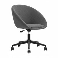 Adjustable Height Upholstered Computer Seat Soft Upholstery Upholstered Rolling Seat Ergonomic Design pivot Chair with Armrests for Students, Adults, Women, Study Room, Bedroom