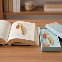 Feather Bookmark with Inspirational Message for Students, Graduation Gift