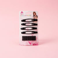 Triangle Metal Snap Clips Set for Women, Black Edge Styling Accessories for Bangs, Side Barrettes for All Types