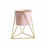 Minimalist Metal Flower Pot with Stand Lightweight Flower Pot with Stand Nordic Aesthetic Planter Detachable Design for Balcony, Desktop, Office, Bookshelf