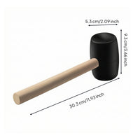 Rubber Mallet with Wood Handle Non-Marring Rubber with Wood Handle Double-Faced Tool for Carpenters, Carpentry