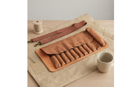 Wear-Resistant 10-Slot Tool Roll Long-Lasting Carving Roll Portable PU Leather Tool Pouch Multiple Pockets for DIY Users, Woodworkers, Workshop
