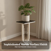 Sintered Stone Top Plant Stand Waterproof Floor Standing Display Pedestal Narrow Console Table Heat Resistant for Living Room