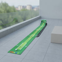 Roll-up Putting Mat with Return Track Clear Alignment Golf Putting Mat Easy to Store Portable for Beginners