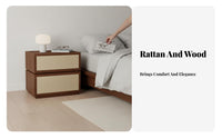 Nordic design Two-Drawer Nightstand Minimalist Aesthetic 2-Drawer Fabric Nightstand Space-Saving Design Bedside Table Sturdy Construction for Apartment Dwellers, Homeowners, Beside Bed, Next to Sofa, Living Room, Entryway