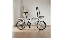 Folding Bike Disc Brakes Foldable Bike Variable Speed Portable Town Bike for Commuters, Students, Commuting, Travel