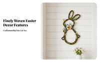 Easter hare Wreath Colorful Eggs Plush hare and Ears Set Welcome Sign Plaid Pattern for Homeowners, Entrymanner, Porch