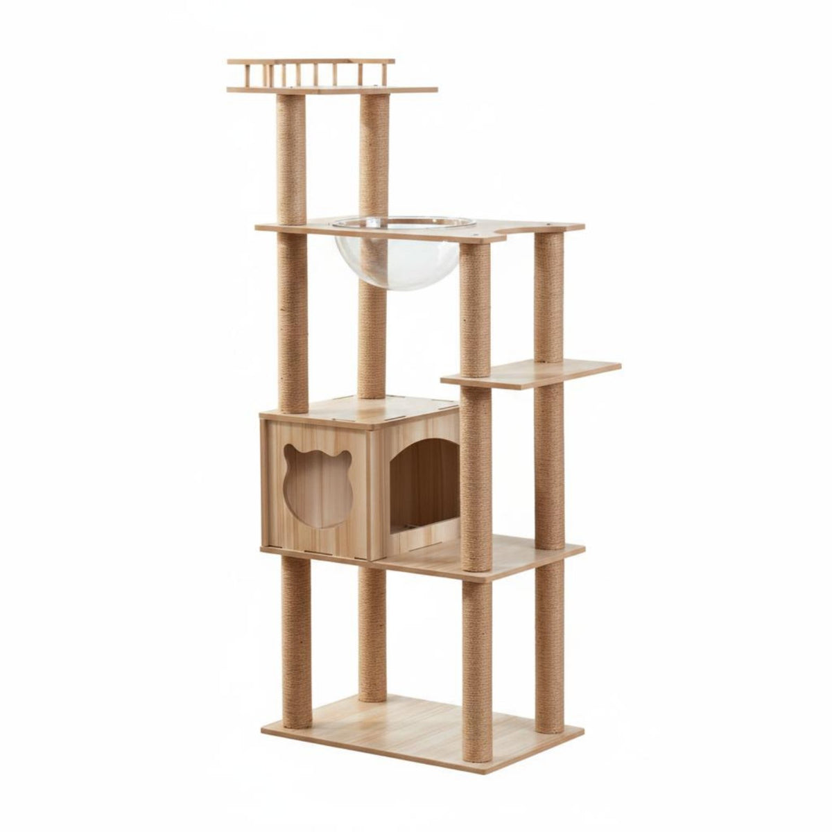 Feline Climber with Space Capsule Bed Modern Space Design Capsule Feline Climber Stable Base