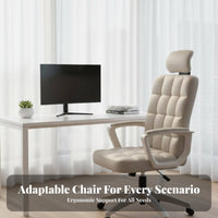 Adjustable Height Ergonomic High-Back Swivel Chair Effortless Rolling Casters Ergonomic Swivel Chair with Headrest Reclining Function Computer Seating Easy to Clean for Students, Work-from-Home Employees, Gamers, Dormitory, Study Room, Workplace