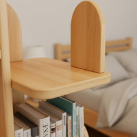 Space-Saving Narrow Bedside Shelf Stable Design Space Filler Shelf Multi-Tier Leaning Bookshelf Large Capacity for Small Areas