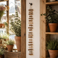 Handmade Look Wooden Ladder Decor Farmhouse Design Rustic Wood Wall Hanging Jute Rope for Flower Shop, Garden, Patio