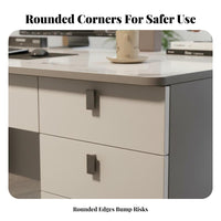 Light Luxury design Single-Drawer Study Desk Modern Design Writing Table Multifunctional Computer Station Minimalist Aesthetic for Students, Adults, Home Workers, Bedroom, Dorm Room