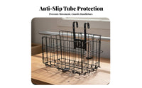 Folding Bike Basket Foldable Design Front Handlebar Basket Heavy Duty for Commuters, Pet Owners, Grocery Shopping