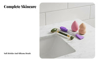 4 Pieces Makeup Blending Face Brush and Sponge Kit Gentle Exfoliation Facial Cleansing and Massage Set Long-Lasting for Adults, Bathroom