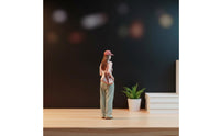 Girl Figure Holding Coffee Colorful Coffee Cup Figurine Highly Detailed