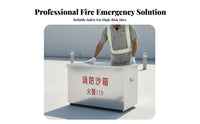 Fire Sand Box Heavy Duty Firefighting Sand Bin Sturdy Construction Red Metal Fire Box for Gas Station Industrial Workers, Factories, Warehouses