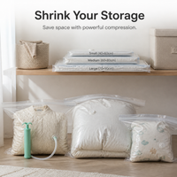 Vacuum Compression Storage Bags for Clothes, Quilts, and Travel - Hand Roll No Pump Needed