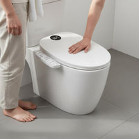 Universal Fit Electric Bidet Toilet Seat Warm Air Drying Electric Bidet Seat Soft-Close Lid Bathroom Fixture Energy-Saving Mode