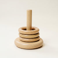 Wooden Disc Stacker Educational Disc Stacker Stacking Toy Natural Toy with Wooden Rings Smooth for Toddlers, Playroom, Nursery