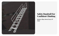 Aluminum Inclined Ladder Anti-Slip Steps Industrial Hole Inspection Ladder 300kg Load Capacity for Maintenance Factories, Warehouses, Basements