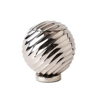 Spherical Jar with Lid Silver Aluminum Storage Jar Reflective Canister for Vanity