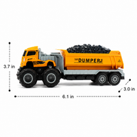 Toy Truck Mini Car Construction Vehicle Sandbox Play Set 1:43 Scale Friction Drive Plastic Toy For 4-6 Years Old