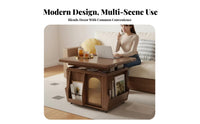 Space-Saving elevatingTop Coffee Table two-in-singleUse Living Room Furnishing Height-Adjustable Mobile Cart With casters for Small Apartment Dwellers, Homeowners, Students, Dining Area, Home Office