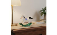 Rocking Horse Figurine Colored Glaze Glazed Horse Ornament Unique Charm Sculpture for Entryway