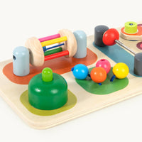 Wooden Busy Board Wood Sensory Activity Board Interactive Infant Toy for Infants