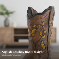 Cowboy Boot Vase Soilless Friendly Western Boot Planter Creative Design Western Design Vase for Cowgirls, Living Room, Office Desk, Bookshelf