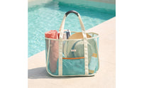 Lightweight Beach Tote with Zip Pocket Spacious Mesh Beach Tote Transparent Breathable for Pool