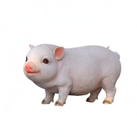 Realistic Resin Pig Statue Three-Dimensional Pig Statue Solid Animal Figurine Molded Details for Yard, Park, Window Display