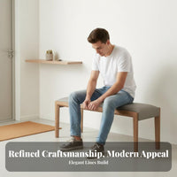 Nordic aesthetic Entryway Shoe Bench Multi-Functional Upholstered Entryway Bench multi-purpose Use Long Stool Minimalist Design for Families, Homeowners, Adults, Dining Room, Bedroom