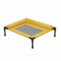 Breathable Elevated Dog Bed Moisture-Resistant Dog Cot with Side Cushion Washable Raised Pet Bed Sturdy for Camping