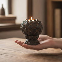 Vintage Candle Holder Handcrafted Carved Candle Holder Antique-Looking Tealight Holders for Tabletop, Meditation