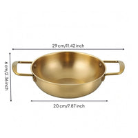 Food Grade Double Handle Soup Pot Riveted Handles Wide Shallow Pot Polished Finish Kitchenware Simple Design