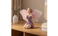 Kneeling Fairy Figurine Decorative Fairy Figurine with Butterfly Appendages Detailed Ornaments for Entryway