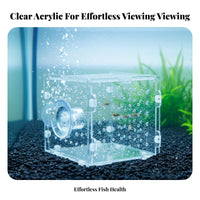 Betta Aquatic Pet Breeding Box High Clarity Acrylic Aquatic Pet Separation Box Aquatic Habitat Breeder Container Easy to Clean