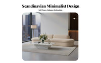 Rounded Minimalist Sofa Soft Texture Rounded Boucle Sofa High-Resilience Foam Seat Padding Room Seating for Interior Designers, Beauty Salon, Lounge